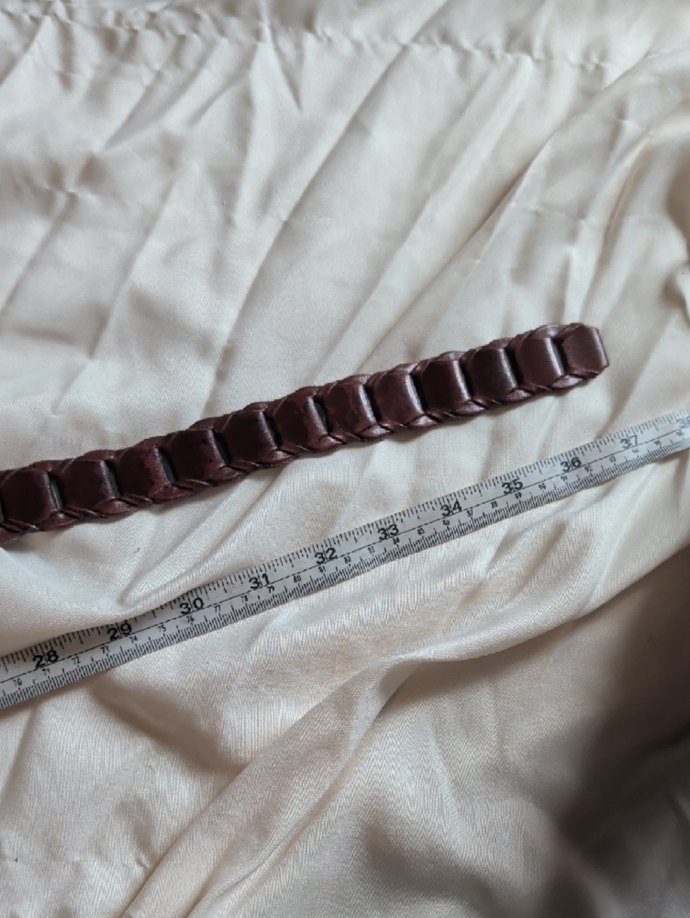 Braided Leather Waist Belt - Dark Brown - Picture 3 of 4
